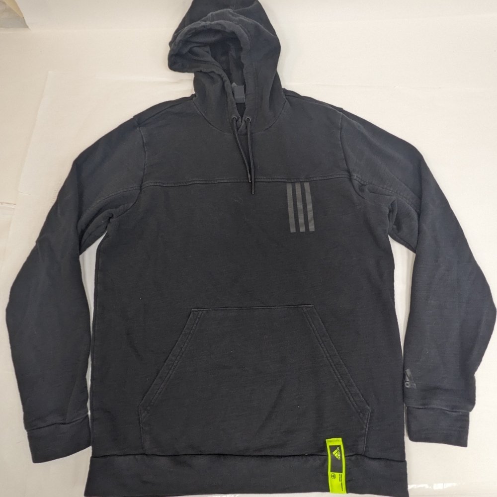 Adidas black and neon green hooded sweatshirt Medium [259]